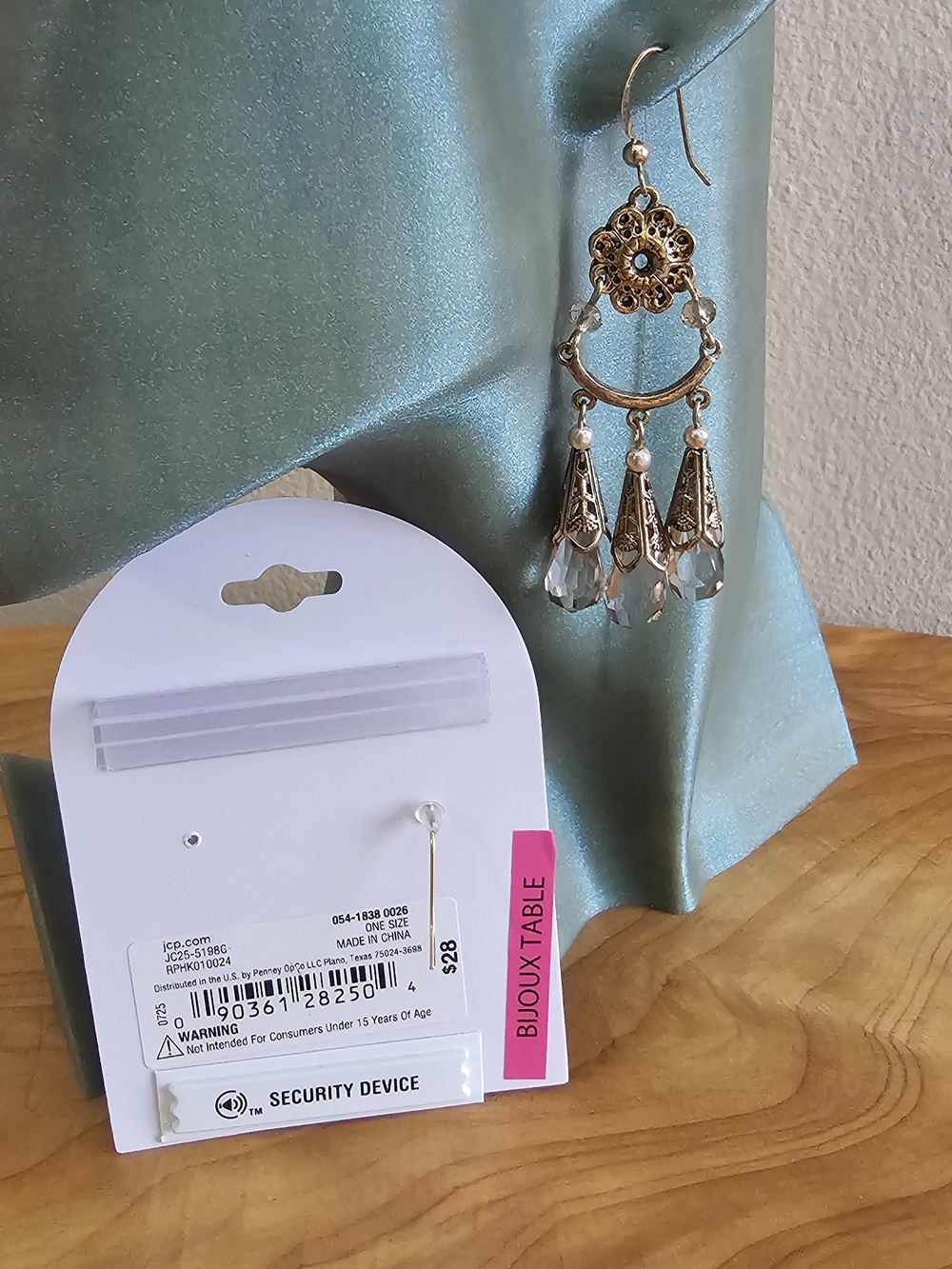 Teardrop Chandelier Earrings with Drop Accents - Picture 4 of 4